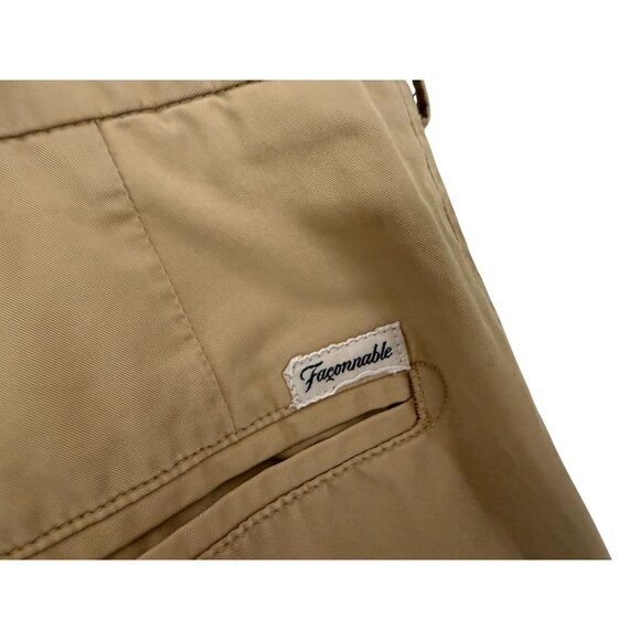 Faconnable Mens Beige Cotton Flat-Front Casual Pants Size 38 - Picture 9 of 10